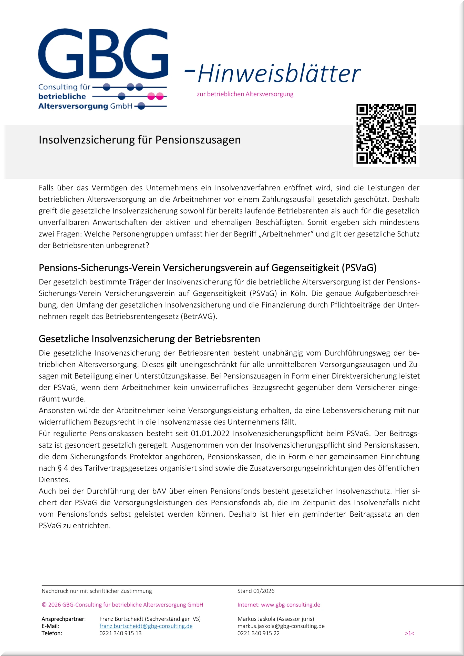 GBG Hinweisblätter_Insolvenzsicherung für Pensionszusagen